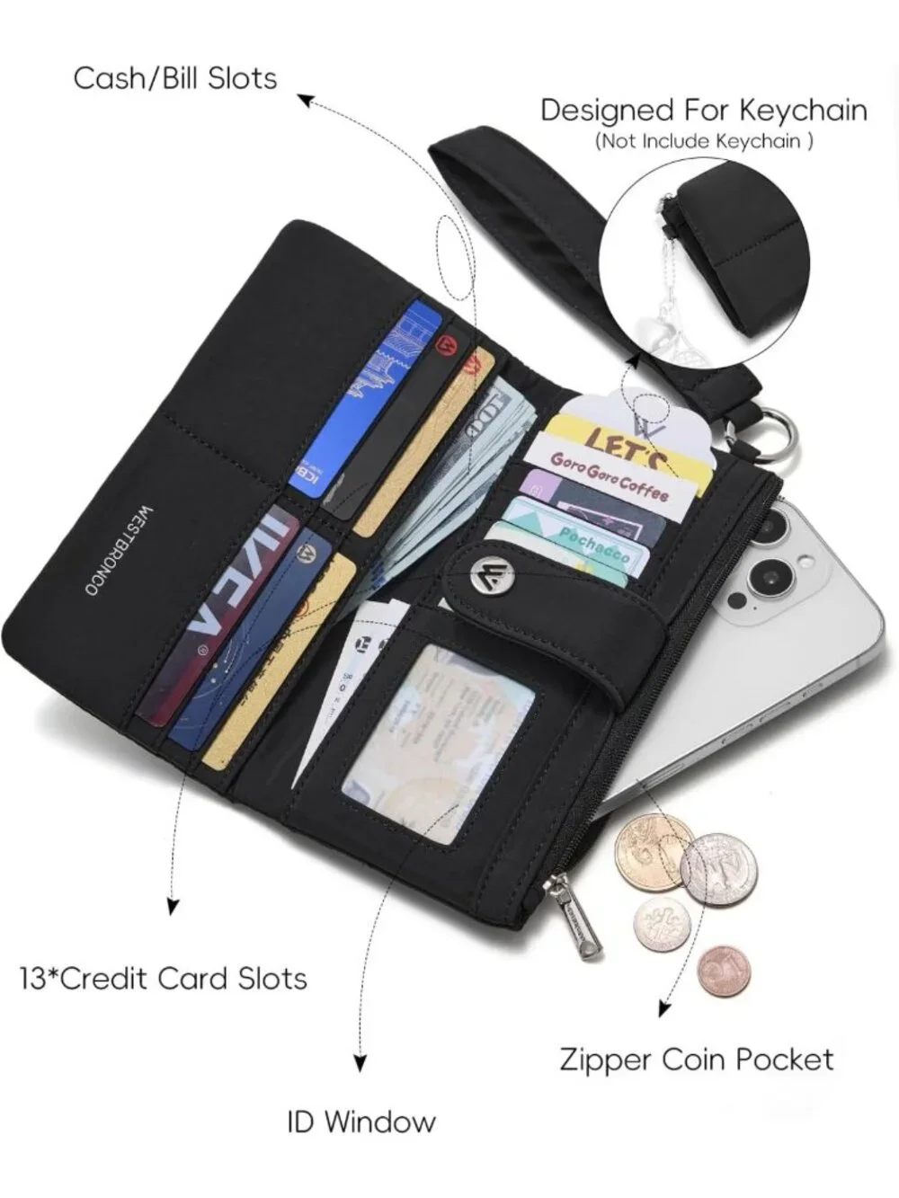 Stylish Puffer Wristlet Wallet for Women | RFID Blocking Card Holder, Compact